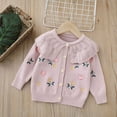 thumbnail image 2 of YOUSNH Cardigan pour Filles, Brodé Floral, Tricoté, Rouge 3-4 Ans, 2 of 3