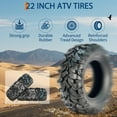 thumbnail image 7 of AT22x10-9 ATV Tires ATV＆UTV Trail Sand Off-Road Tires 22x10-9, All Terrain Tires 16mm Tread Depth 22x10x9-4 PR, Tubeless 2PCS, 7 of 7