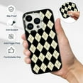 thumbnail image 5 of Phone Case for iPhone 14 Pro Max, Kawaii TPU Bumpers Back Phone Cover for iPhone 14 Pro Max 2022 (6.7 Inch), Women Girl Protective Cases Slim Cover, Black Diamond Grid-2, 5 of 13