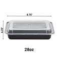 thumbnail image 2 of VeZee 28 oz. Black Rectangular Plastic Meal Prep Containers with Clear Dome Lids| Bento Box, BPA Free, Stackable, Microwave/Dishwasher/Freezer Safe|40CT, 2 of 6