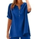 thumbnail image 2 of Tops bonitos para mujer,Conjunto de top y pantalón corto de manga corta holgado e informal para mujer, 100 % poliéster, cuello en V, ideal para el hogar, sopatenor, 2 of 9