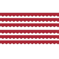 Teacher Created Resources Cranberry Red Scalloped Border Trim, 35 Feet Per Pack, 6 Packs