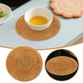 thumbnail image 2 of Home Improvement, Natural Hand Woven And Rattan Slip Circular Straw Suitable For Tea Cup Rattan Cup Bottom Plate And Tableware Insulation Heat Pad Home Kitchen Life Coffee, Placemat, 2 of 7