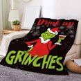 thumbnail image 1 of Manta de franela de Grinch de Año Nuevo: suave y cálida, mantas navideñas mullidas para sofá, cama, aventuras al aire libre, campamentos, comodidad en el automóvil, liquidación de decoraciones navideñ, 1 of 7