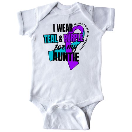 

Inktastic Suicide Prevention I Wear Teal and Purple for My Auntie Gift Baby Boy or Baby Girl Bodysuit