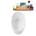 thumbnail image 6 of 51" Streamline G-82-319-GLD Soaking Glossy White Freestanding Tub and Tray With Internal Drain in Polished Gold, 6 of 17