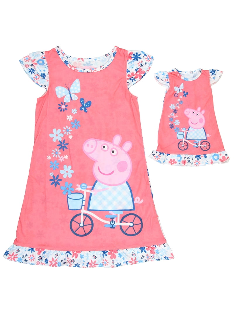 Peppa Pig Kids Night Dress PJs: Toddler Girls Pajamas Nightgown