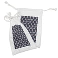 thumbnail image 2 of Vintage Rose Fabric Pouch Set of 2, Continuous Simplistic Meadow Flowers Arrangement Pattern, Small Drawstring Bag for Toiletries Masks and Favors, 9" x 6", Violet Blue Pink, by Ambesonne, 2 of 2