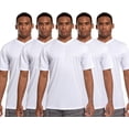 thumbnail image 2 of 5 Pack: Men's Active Dry Fit Moisture Wicking Athletic Performance Workout Stretch V-Neck Short Sleeve Top Small, White, 2 of 7