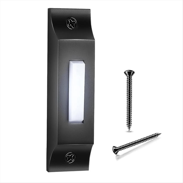 Timbre con Luz LED, Pulsador de Metal Sólido y Elegante para Pared, Ideal para el Hogar, Puerta de Garaje Universal.