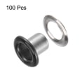 thumbnail image 3 of Unique Bargains 100 Pcs Œillets 1/6 Pouce (4mm) Trou d'Identification Métal Auto-Adhésif avec Rondelles pour Cuir Noir, 3 of 7