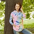thumbnail image 2 of MV Sport Women's Angel Terry Nora Pullover W17122 Greyscale Tie Dye S, 2 of 3
