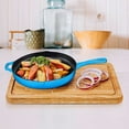 thumbnail image 4 of 12 Inch Blue Pre-seasoned Cast Iron Frying Pan, Nonstick Skillet for Oven Safe Cooking, 4 of 6