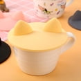 thumbnail image 6 of Silicone Leakproof Heat Resistant Silicone Cats Ear Cup Lids, Creative Reusable Cup Cover Anti-dust Airtight Seal Food Grade Mug Cover, Heat Resistant Cup Lids, 6 of 8