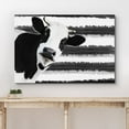 thumbnail image 3 of wall26 Canvas Print Wall Art Black &amp; White Cow on Striped Paint Background Animals Wildlife Digital Art Realism Rustic Scenic Nature Photography Colorful for Living Room, Bedroom, Office - 24&quo, 3 of 5