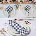 thumbnail image 2 of Navy Blue White Plaid Cloth Napkins, Farmhouse Checkered Buffalo Washable and Reusable Dinner Napkins Set of 4, Table Napkin for Kitchen Party Birthday Wedding Hotel Housewarming 20"x20", 2 of 8