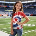 thumbnail image 5 of NAISIBABY Kids Girls 4th of July T-Shirt, Round Neck Patriotic Prints Short Sleeve Summer Fashion Tee Blue Size 7-8, 5 of 6
