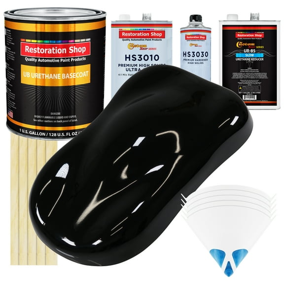 Jet Black Gallon Premium URETHANE BASECOAT CLEARCOAT Car Auto Paint SLOW Kit