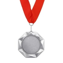 Uxcell Award Medal for Sports, Academic Events, and Employee Recognition with Customizable Blank Surface and Neck Ribbons Silver