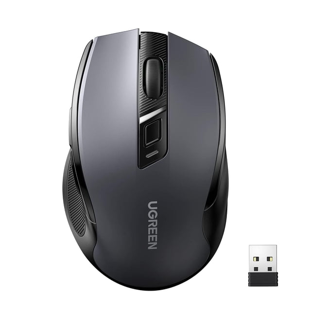 Mouse Inalámbrico UGREEN Negro Ergonómico 6 Botones 4K dpi para PC y Mac