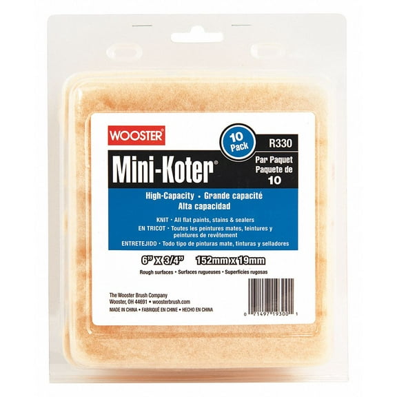 Wooster Paint Roller Cover,1/4" dia. Core,PK10 R131-6