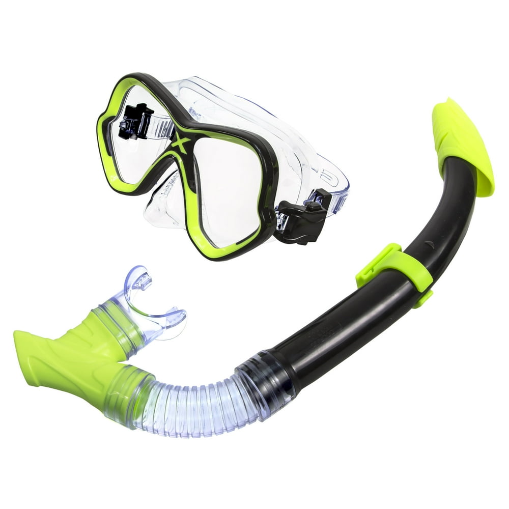 Dolfino Adult Swim Mask and Snorkel Set with Dual Lens for Enhanced