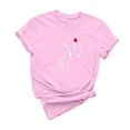thumbnail image 5 of yievot Chemises pour Femmes Mode Manches Courtes Col Rond Impression de la Saint-Valentin Chandail Décontracté T-Shirt Hauts Chemise, 5 of 5