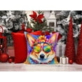thumbnail image 2 of Corgi Hippie Dawg Fabric Decorative Pillow 14 in x 14 in, 2 of 5
