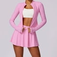 thumbnail image 2 of Conjunto deportivo de 2 piezas para mujer, traje de Yoga, ropa deportiva de manga larga, Top deportivo, Falda corta, mallas de entrenamiento para gimnasio, ropa de gimnasio, 2 of 5