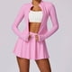 thumbnail image 2 of Conjunto deportivo de 2 piezas para mujer, traje de Yoga, ropa deportiva de manga larga, Top deportivo, Falda corta, mallas de entrenamiento para gimnasio, ropa de gimnasio, 2 of 5