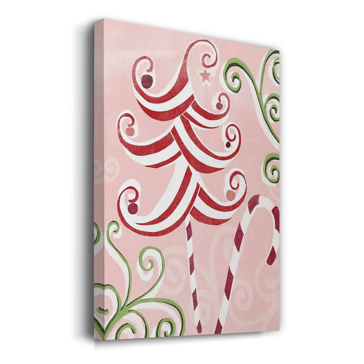 Candy Cane Holiday I- Gallery Wrapped Canvas