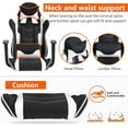 thumbnail image 3 of YRLLENSDAN Ergonomic Gaming Chair Adjustable Height with Footrest, Computer Chairs with Headrest and Lumber Support for Adults, PU Leather Desk Chair, White, 3 of 7