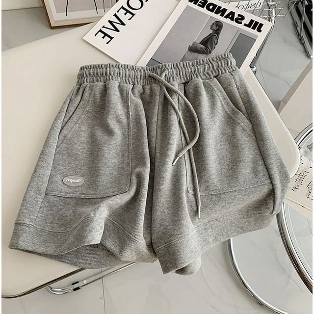 Pantalones cortos de verano para mujer, chaqueta suelta, cómodos, cintura alta, corte ajustado, deportivos informales, corte en A, pierna ancha, para el hogar