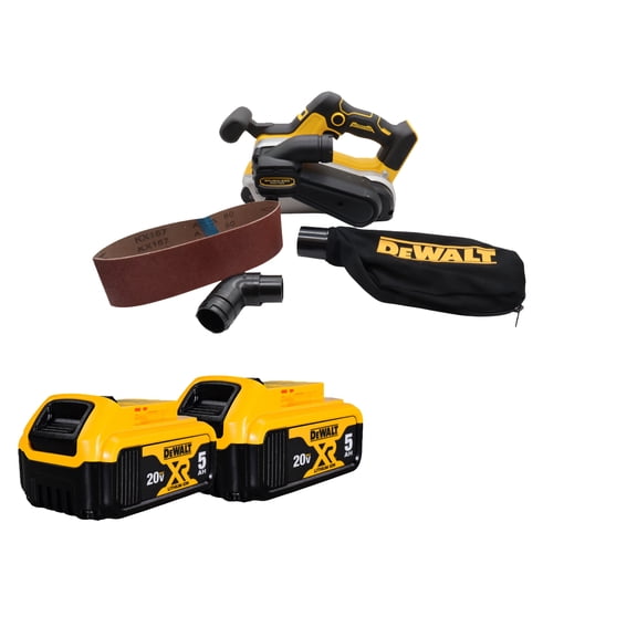 DeWalt DCW220B 20V MAX* Cordless Belt Sander with (2) 5Ah Batteries