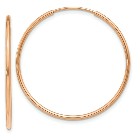 Primal Gold 14 Karat Rose Gold 1.2mm Endless Hoop Earrings