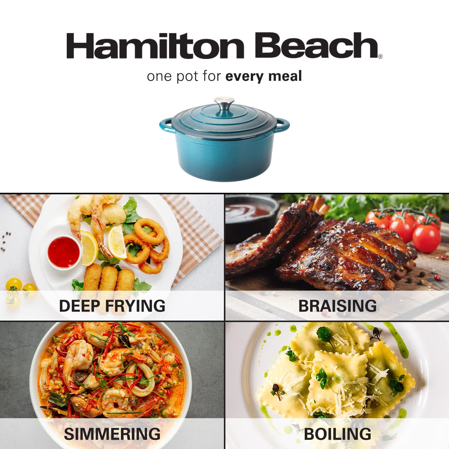 Hamilton Beach Enameled Coated Cast Iron Frying Pan Skillet, Navy (Set of  3), 1 Piece - Harris Teeter