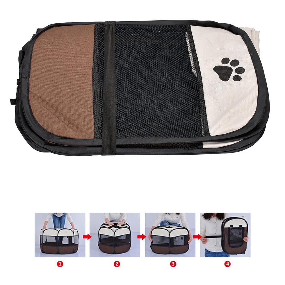axGear Portable Pet Playpen Foldable Dog Cat Playpen Camping Tent Kennel Crate