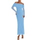 thumbnail image 1 of Vestido largo PRETTYGARDEN de malla con hombros descubiertos y manga larga para mujer, 1 of 9
