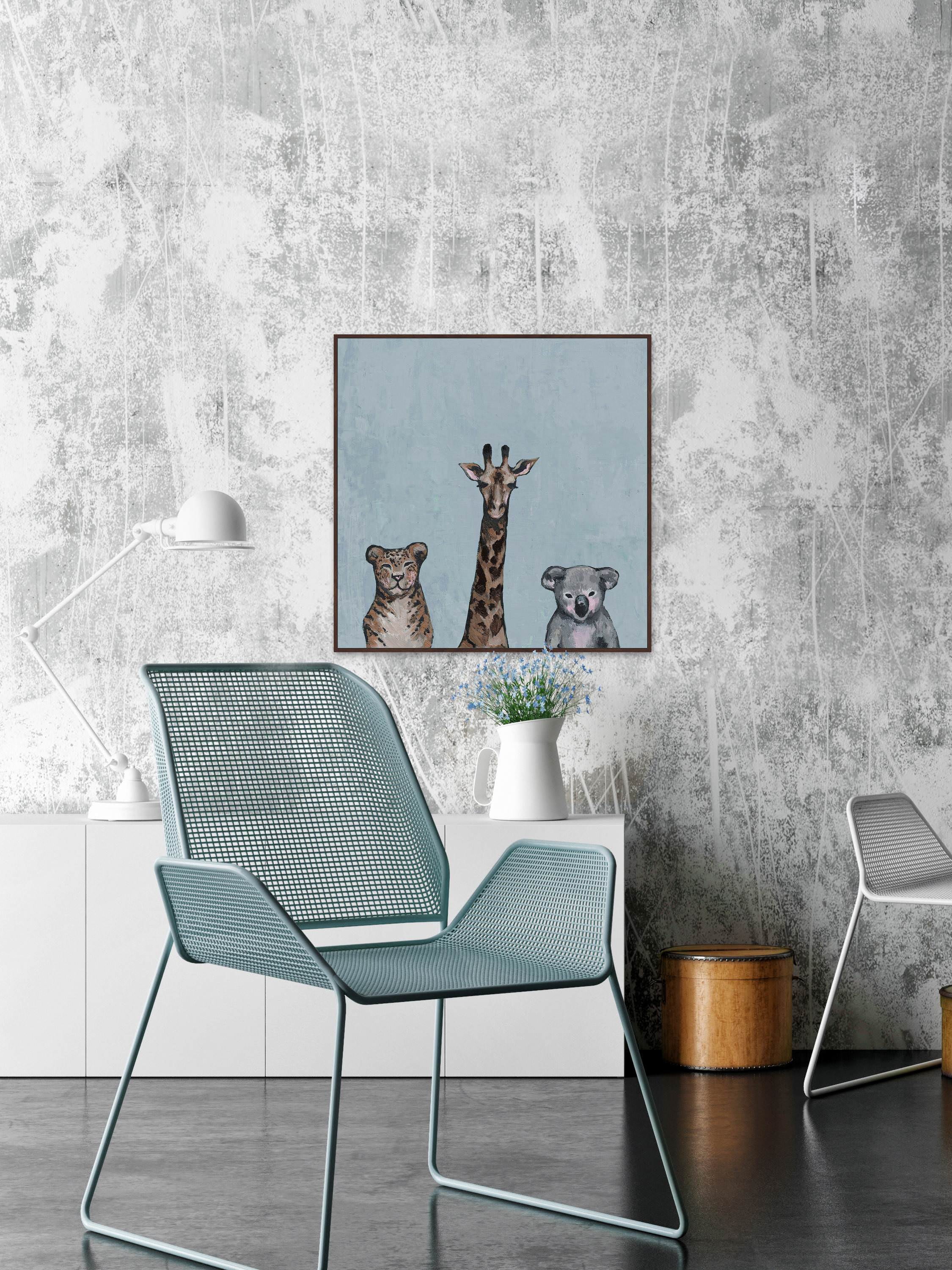 Furry Trio II Floater Framed Painting Print on Canvas