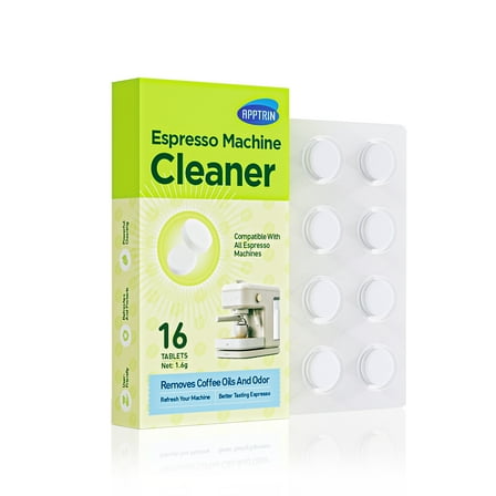 APPTRIN Espresso Machine Cleaner Tablets, 16 Count, Effervescent Descaler for Espresso and Coffee Machines, Removes Coffee Oils and Odor