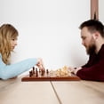 thumbnail image 2 of Amerous 15'' Wooden Magnetic Chess Set for Kids and Adults-Travel Folding Board -2 Extra Queens -Chessmen Storage Slots -Gift Package, 2 of 9