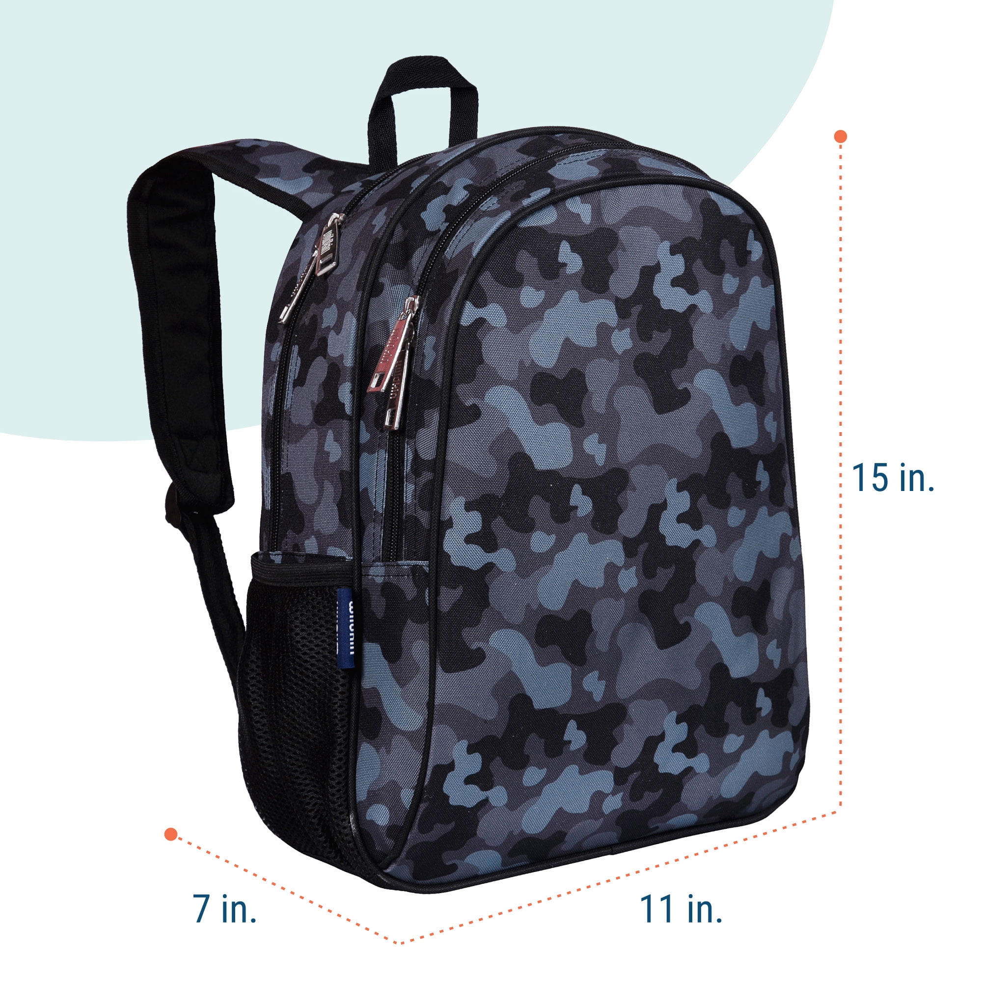 Wildkin Kids 15 Inch Backpack for Boys and Girls (Black Camo)