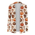 thumbnail image 3 of Cárdigan de mujer con estampado de calabaza de Acción de Gracias, holgado, informal, de manga larga, para mujer, 3 of 6