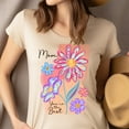 thumbnail image 4 of Mom Floral Graphic Premium T-Shirt – Pastel Flower Print Tee for Women, BabyBlue, XL, 4 of 6
