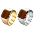 thumbnail image 4 of Avaner Men's Tiger Eye Square Signet Ring, Stainless Steel Rings with Natural Stone for Men Jewelry Gift for Him, Size 6-13, 4 of 4