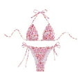 thumbnail image 1 of KLKCMS Women's Triangle Bikini Set Backless Bathing Suit for Swim Pool Summer Party E, 1 of 9