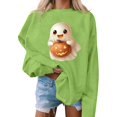 thumbnail image 4 of Mutghys Women's Halloween Sweatshirts Cute Ghost Halloween Print Crewneck Pullover Casual Sweater Home Party Loose Comfy Fall Winter Sweatshirts, 4 of 5