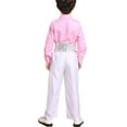 thumbnail image 5 of QATAINLAV Kids 70s 80s Sequin Costume Sparkly Button Down Shirts with Wide Leg Pants 2 Piece Sets Carnival Party Cosplay Outfits Pink, 5 of 6