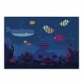 thumbnail image 1 of Cartoon Cutting Board, Underwater World Fish in Aquarium and Whale Crabs Jellyfish Bubbles Coral, Decorative Tempered Glass Cutting and Serving Board, Small Size, Multicolor and Blue, by Ambesonne, 1 of 1