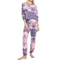 thumbnail image 1 of Ensembles de Pyjamas Deux Pièces à Taille Élastique Teints Demi-Manches pour Femmes, 1 of 7